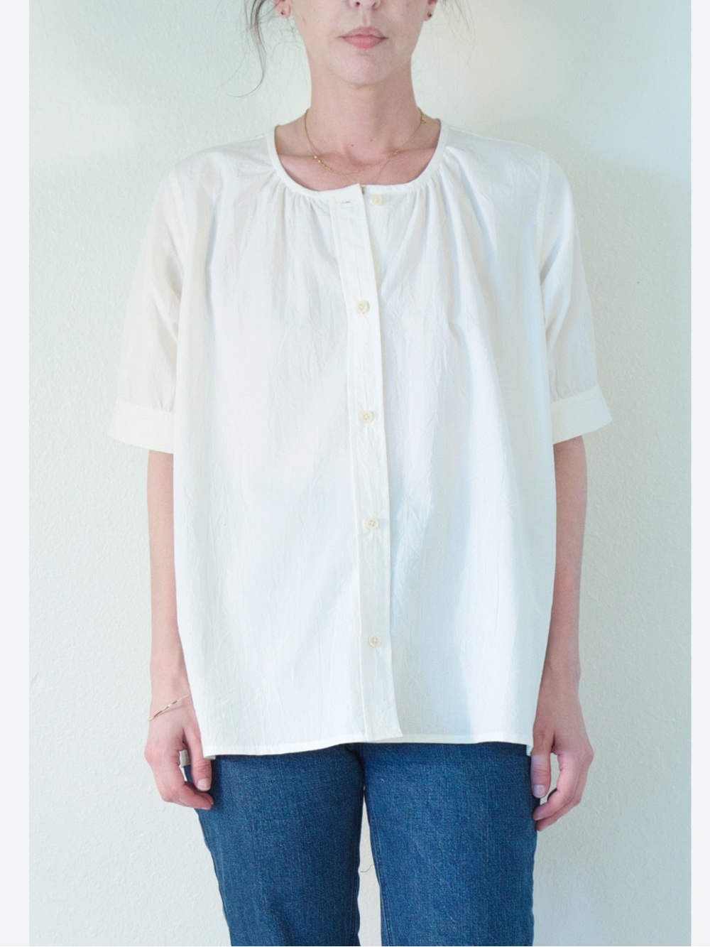Caron Callahan Lizzy Shirt in Cream Broadcloth